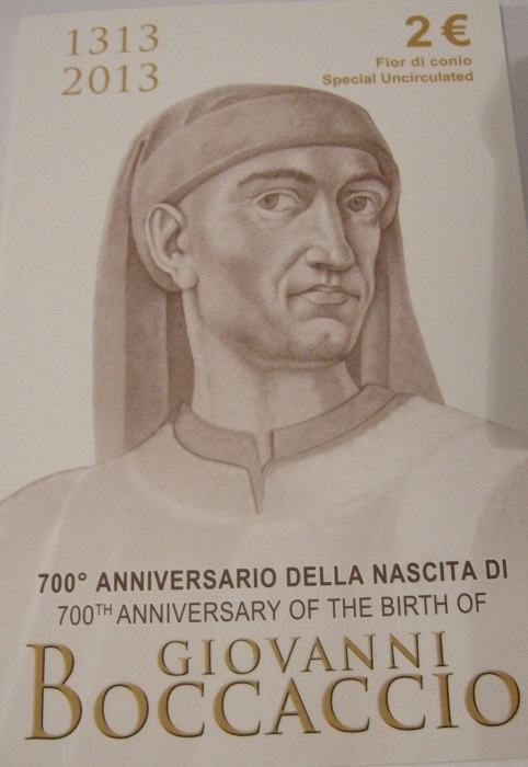 (afbeelding voor) 2 Euromunt Italie 2013 Giovanni Boccaccio in blister